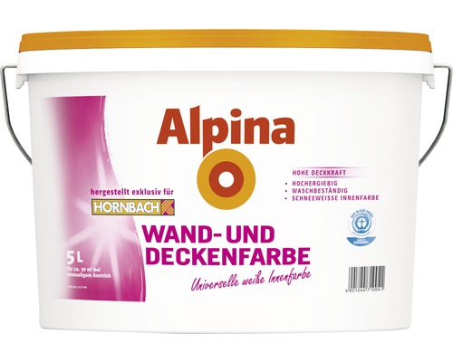 Alpina Wand- und Deckenfarbe weiß 5L