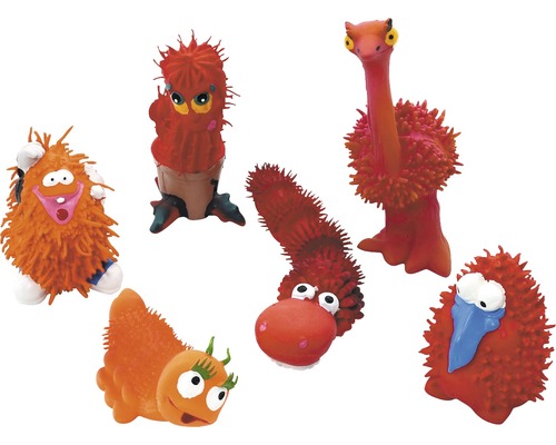 Latexspielzeug 10 - 14 cm zufällige Farb- und Musterauswahl Verschiedene rote und orangefarbene lustige Tierfiguren