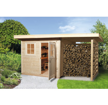 Gartenhaus mit Holzlagerplatz