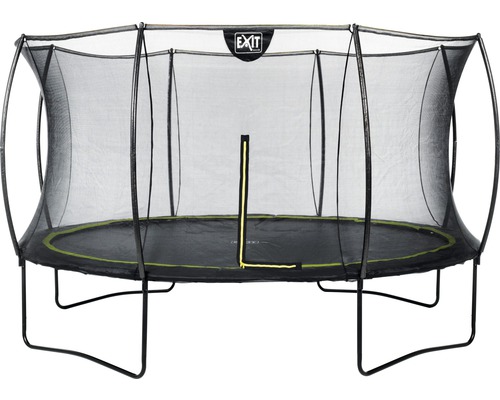 Trampolin EXIT Silhouette mit Sicherheitsnetz Ø 427 cm schwarz Trampolin mit Sicherheitsnetz für den Aussenbereich