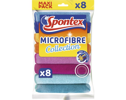 Mikrofaser Allzwecktücher Spontex, 8 St. Spontex Mikrofasertücher Kollektion, 8er-Pack