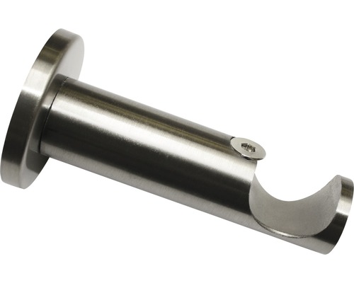 Wandträger 1-läufig für Gardinenstange mit Innenlauf Windsor edelstahl-optik Ø 25 mm Gardinenstangenhalterung aus Metall zur Wandmontage