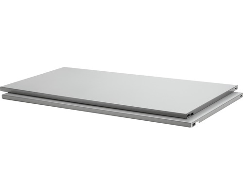 Stahlfachboden B 80 x T 40 cm silber, 2 Stück