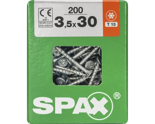 Spax Universalschraube T-STAR plus Senkkopf TX Teilgewinde 3,5x30 mm WIROX 200 Stück Spax Universalschrauben, 3,5x30 Millimeter, 200 Stück