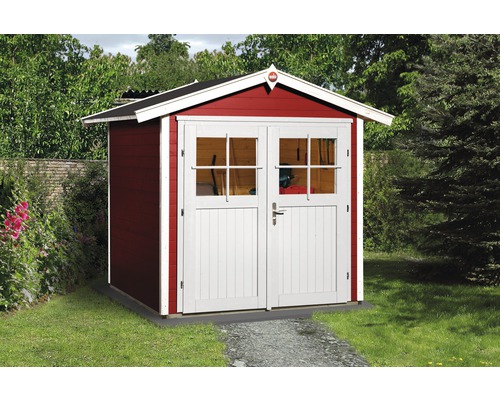 Gartenhaus weka 224 Gr.1 mit Fußboden 260 x 229 cm schwedenrot Gartenhaus aus Holz mit Doppeltür