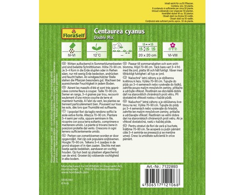 Saatgutpackung Kornblume Double Mix von FloraSelf