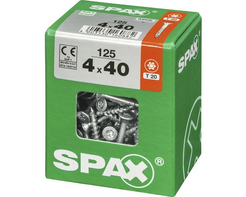 SPAX Schrauben 4x40 Millimeter, Packung mit 125 Stück