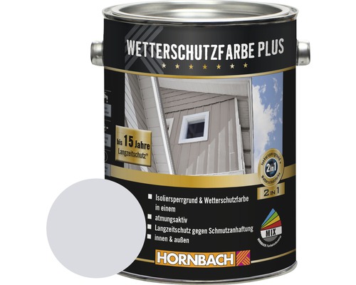 HORNBACH Holzfarbe Wetterschutzfarbe Plus silbergrau 2,5 l