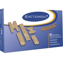 Actiomedic Aquatic Pflasterset, 50-teilig, mit Pflasterstrips, Fingerkuppenverbänden, Fingerverbänden und Fingergelenkverbänden