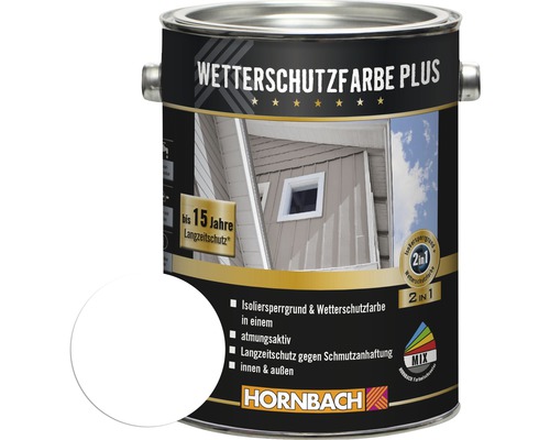 HORNBACH Holzfarbe Wetterschutzfarbe Plus weiß 5 l-0