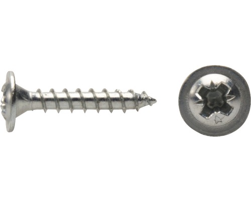 JD Plus Rückwandschraube Pozidriv 3,5x20 mm galv. verzinkt Holzschraube mit Senkkopf und Torx-Antrieb im Detail