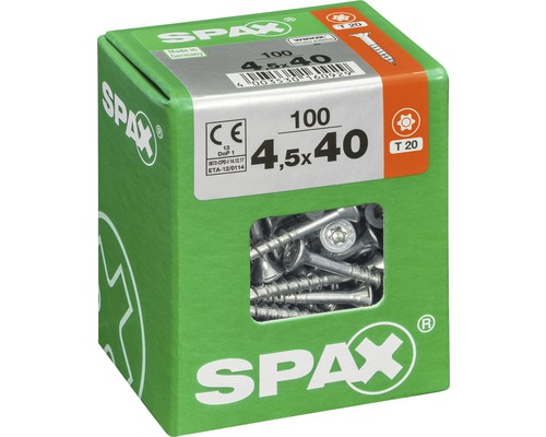 Spax Schrauben im Karton, 4,5 x 40 Millimeter, 100 Stück