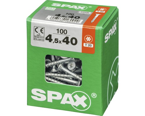 Spax Schrauben 4,5x40 Millimeter, 100 Stück in Verpackung