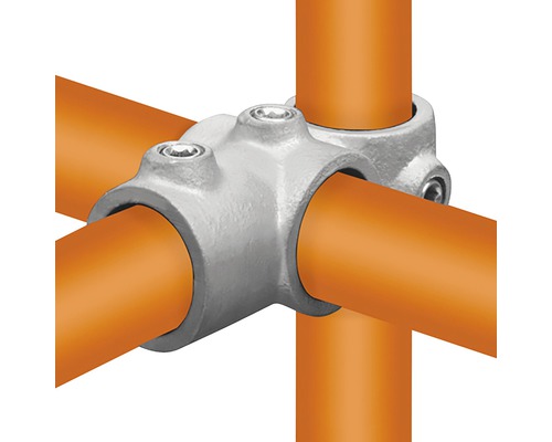 Buildify Kreuz-T-Stück kombiniert 90° für Gerüstrohr aus Stahl Ø 33 mm-0