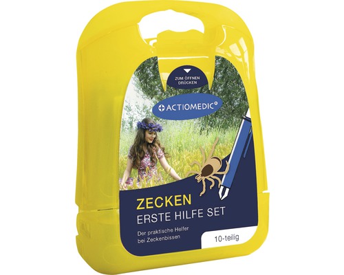 Zecken Erste Hilfe Set in gelber Kunststoffbox
