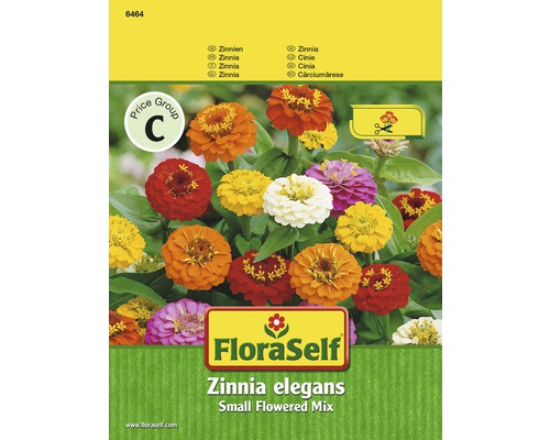 FloraSelf Zinnia elegans Blumensamen, kleinblumige Mischung