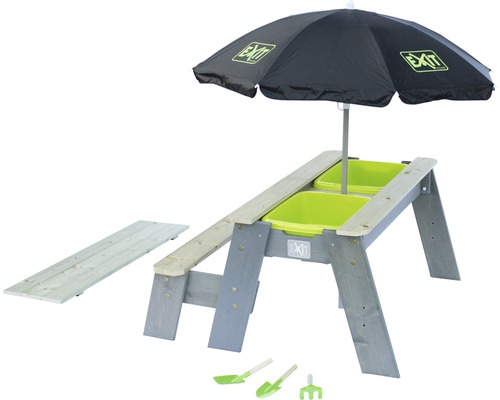 Sand-, Wasser- und Picknicktisch EXIT Aksent Deluxe mit 1 Bank 89x95x50 cm grau Sand-, Wasser- und Picknicktisch EXIT Aksent Deluxe mit 1 Bank 89x95x50 cm grau