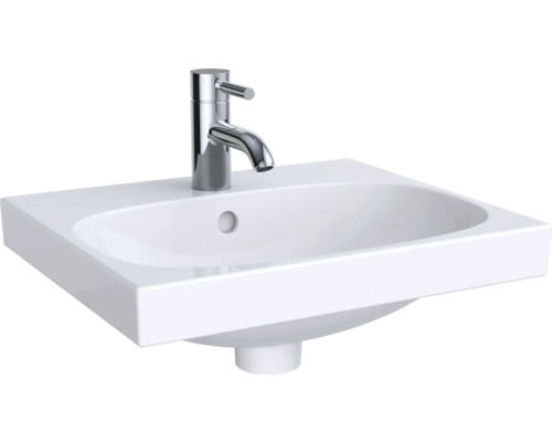 GEBERIT Handwaschbecken Acanto 45 cm weiß KeraTect® Spezialglasur 500636018 Waschtisch mit Armatur