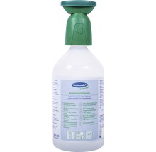 Augenspüllösung in einer Flasche mit grünem Aufsatz