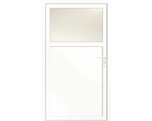 Nebeneingangstür Missouri weiß/weiß 980 x 1980 mm rechts 1/3 Glas mit 1-fach Verriegelung Weiße Nebeneingangstür mit Glaseinsatz