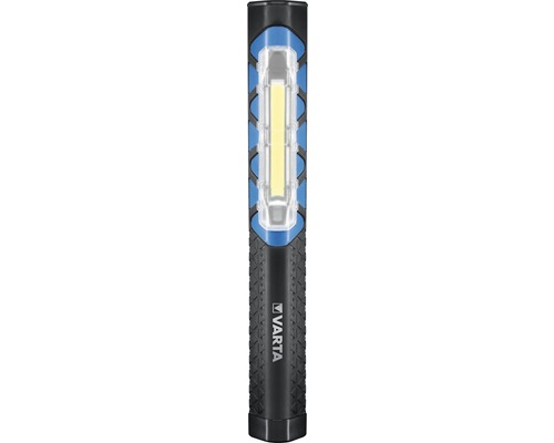 Varta LED Arbeitslampe Leuchtweite 40 m 1,5W LED mit 3x AAA Batterien rutschfest WORK FLEX POCKET LIGHT schwarz blau
