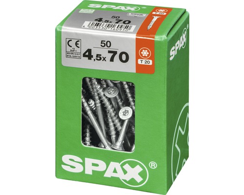 Spax Schrauben 4,5 x 70 Millimeter, 50 Stück in grüner Verpackung