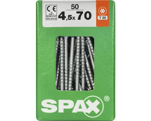 Spax Universalschraube T-STAR plus Senkkopf TX Teilgewinde 4,5x70 mm WIROX 50 Stück Spax Schrauben 4,5x70 mm, 50 Stück