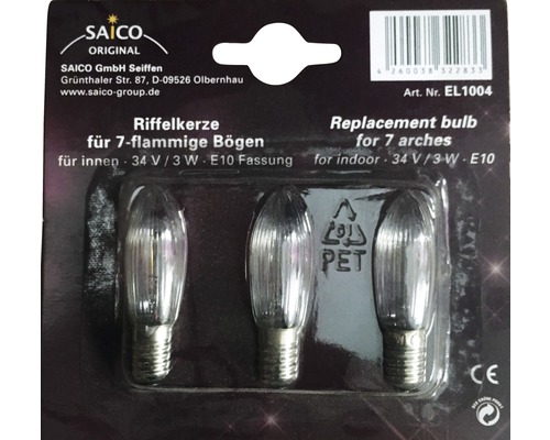 Ersatzleuchtmittel Saico für 7-flammige Lichterbögen/ Lichterkette 3 Stk.