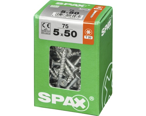 Spax Schrauben 5 x 50 Millimeter in einer Verpackung