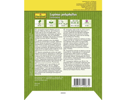 Verpackung Lupinensamen Gartenzwerg