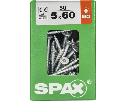 Spax Schrauben 5x60 Millimeter, 50 Stück Packung