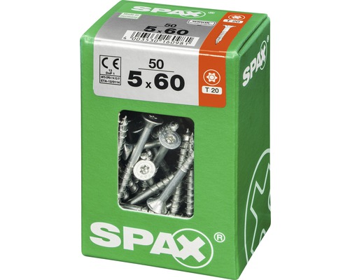 Spax Schrauben 5 x 60 Millimeter in einer Verpackung