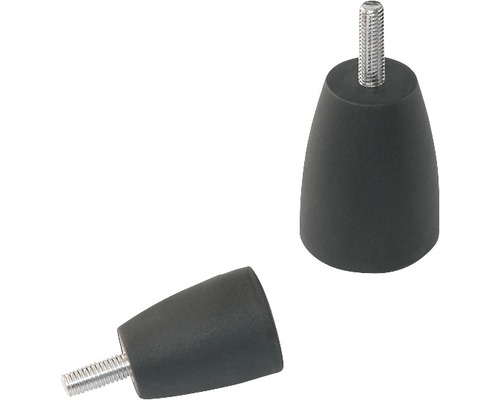 Zylinderknopfschrauben Ø 32 M10x20 mm schwarz Zwei Gerätefüße mit Gewindebolzen