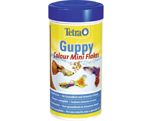 Tetra Guppy Colour 250ml Tetra Guppy Colour Mini Flakes Fischfutter Dose