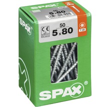 Box mit 50 SPAX Schrauben, 5x80 Millimeter