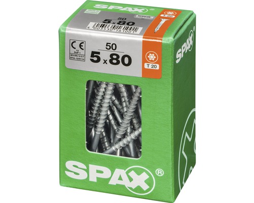 Spax Schrauben 5 x 80 Millimeter Packung