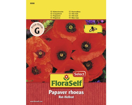 Klatschmohn 'Rot-Hellrot' FloraSelf samenfestes Saatgut Blumensamen