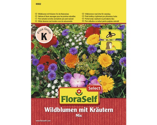 FloraSelf Wildblumen mit Kräutern Samenpackung
