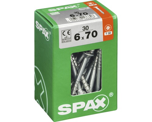 Spax Schrauben 6x70 Millimeter, Packung mit 30 Stück