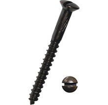 Holzschraube Linsensenkkopf m. Schlitz DIN 95 3x30 mm Messing brüniert, 200 Stück