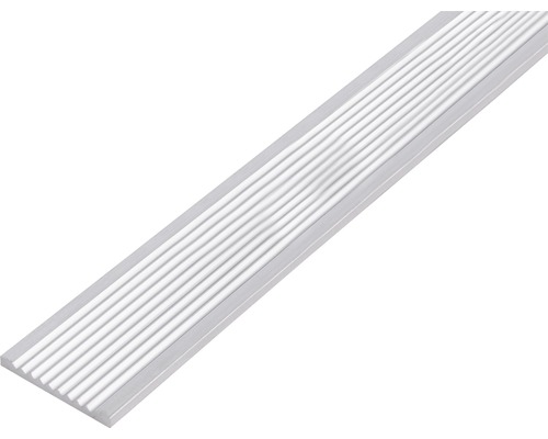 Flachstange Alu silber eloxiert geriffelt 40x3 mm, 1 m Geriffelte Aluminium-Abschlussleiste