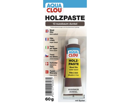 Holzreparaturspachtel Holzpaste nussbaum dunkel 60 g Aqua Clou Holzpaste dunkel Nussbaum, 60 Gramm