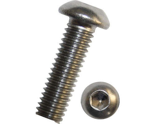Halbrundkopfschraube ISO 7380-1 M4x10 mm, Edelstahl A2 Eine einzelne Schraube mit Linsenkopf und Innensechskant