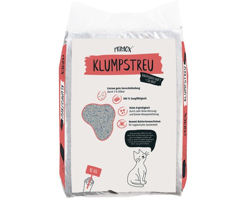 Katzenstreu Primox Premium mit Babypuderduft klumpend, mit Duft 12 kg Primox Klumpstreu Katzenstreu mit Babypuderduft und Silikat in einer 12 Kilogramm Packung