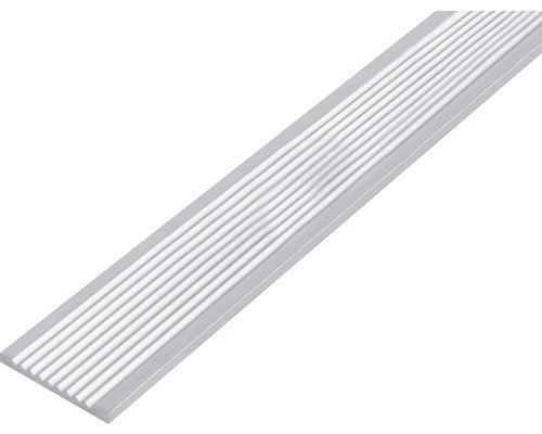 Flachstange Alu natur geriffelt, 30x3 mm, 1 m Aluminium Abschlussprofil mit Rillen