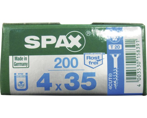 Verpackung Spax Schrauben 4,0 x 35 mm, 200 Stück