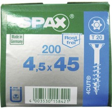 Verpackung Spax Schrauben, 4,5x45 Millimeter, 200 Stück, Edelstahl Rostfrei