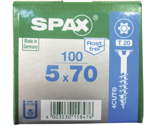 Verpackung Spax Schrauben, 5 x 70 mm, 100 Stück
