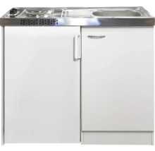 Flex Well Miniküche mit Geräten Wito 100 cm Frontfarbe weiß Matt Korpusfarbe weiß-thumb-0