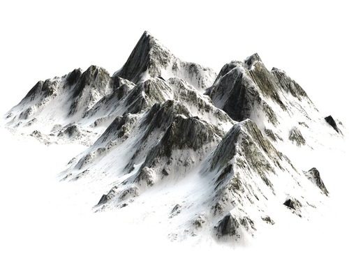 Fototapete Papier 10631P4 Gebirge weiß grau 2-tlg. 254 x 184 cm